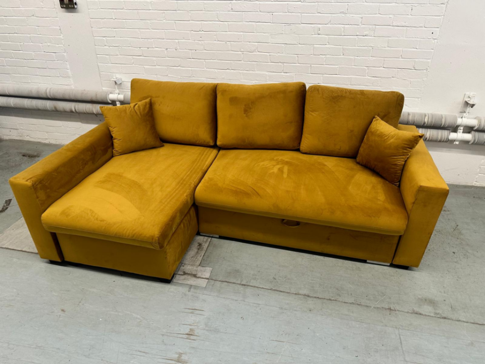 Mustard magic for your living room with one bold sofa choice
